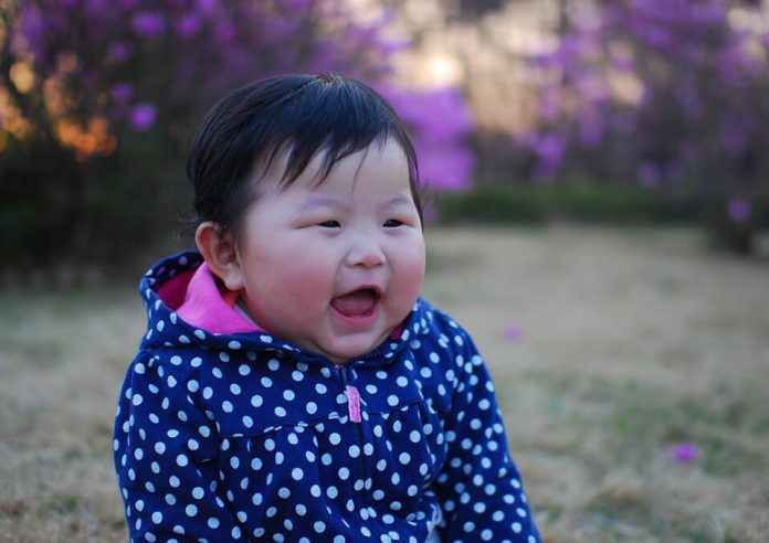 chubby baby smilling