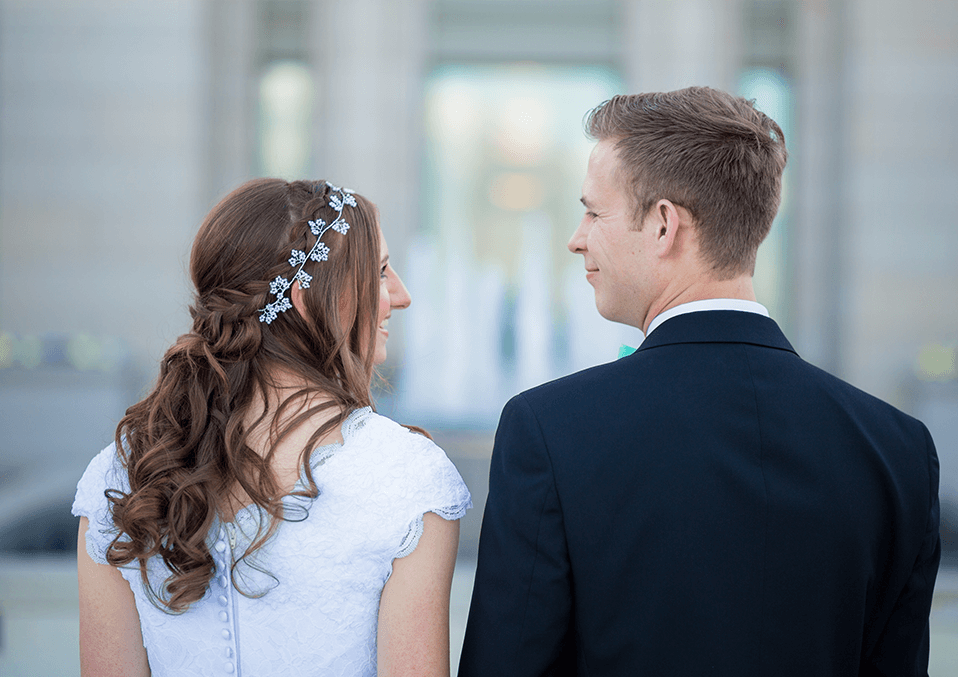 couple looking at each other with love